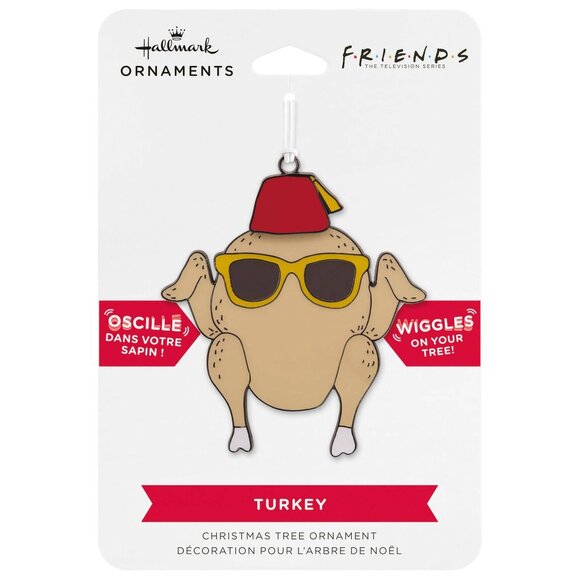New! Friends Turkey & Fez Metal Hallmark Christmas Ornament Thanksgiving Episode - Picture 1 of 4